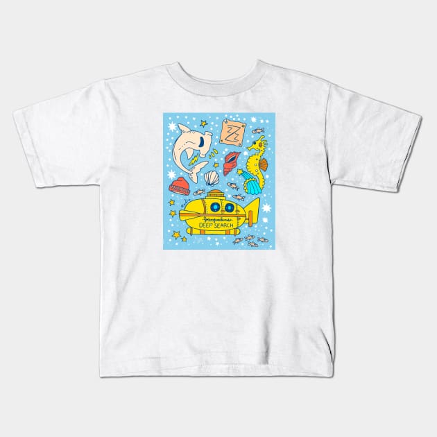 Team Zissou Kids T-Shirt by Nadia D